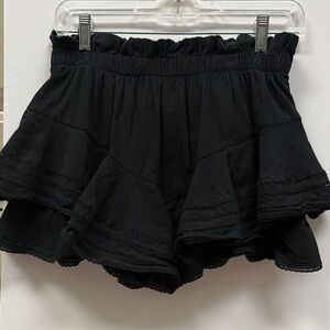 American Eagle Outfitters Black Lace Mini Skort, Size Small